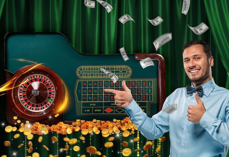 Grid permainan Gonzo's Quest dengan simbol dan fitur Cascading Reels aktif